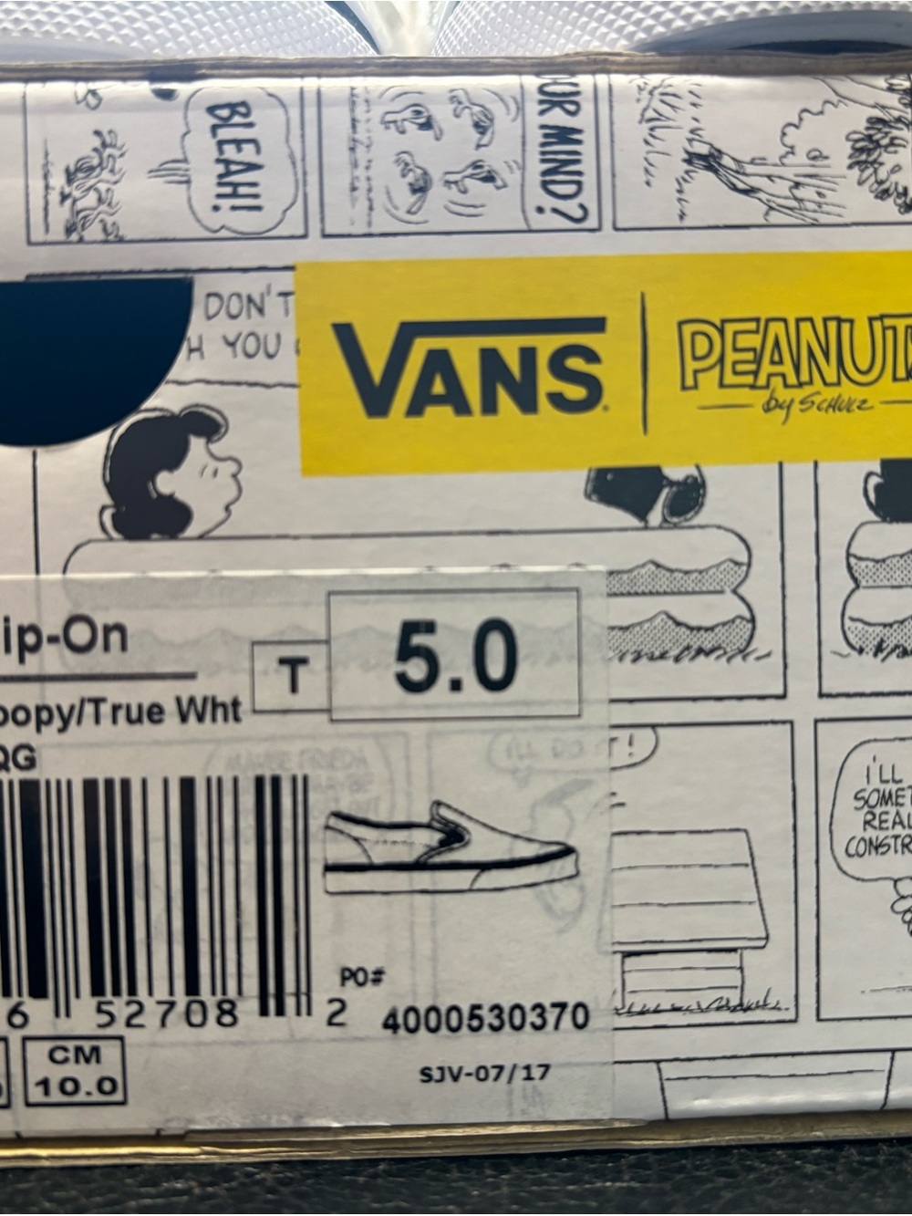 Vans Kids White Snoopy Fuzzy Slip-On Sneakers - Picture 3 of 6
